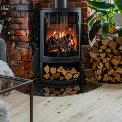 Placa de protección para estufa de cuarto de círculo Elegante motivo de mármol