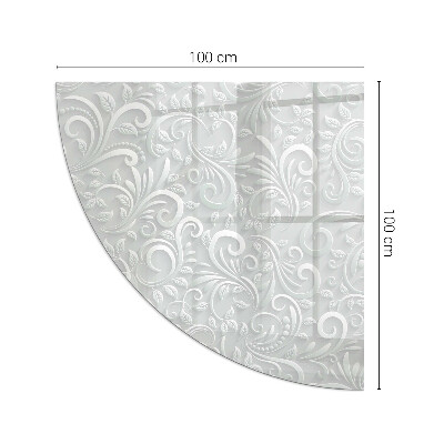 Placa protectora suelo estufa de cuarto de círculo Motivo vegetal elegante