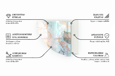 Placa protectora suelo estufa de cuarto de círculo Abstracción geométrica en formas