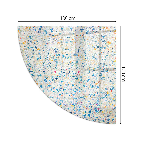 Placa de vidrio para chimenea de cuarto de círculo Motivo de textura abstracta
