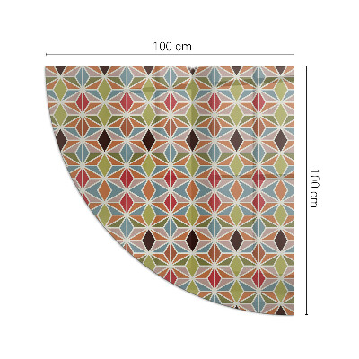 Placa protectora suelo estufa de cuarto de círculo Patrones poligonales en la web
