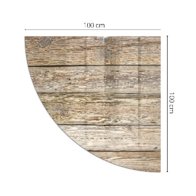 Placa de vidrio para chimenea de cuarto de círculo Veta de madera en estilo natural