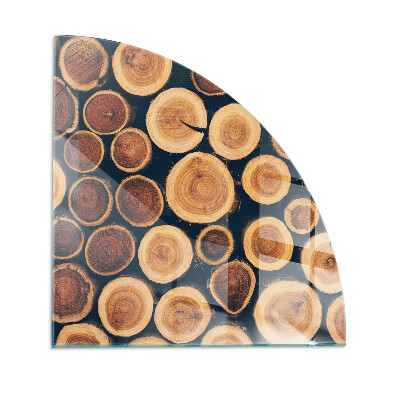 Placa de vidrio para chimenea de cuarto de círculo Caja con marco de madera