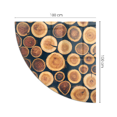 Placa de vidrio para chimenea de cuarto de círculo Caja con marco de madera
