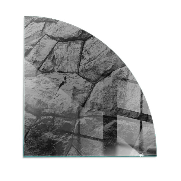 Placa protectora suelo estufa de cuarto de círculo Estilo piedra en versión natural