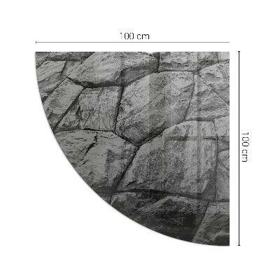 Placa protectora suelo estufa de cuarto de círculo Estilo piedra en versión natural