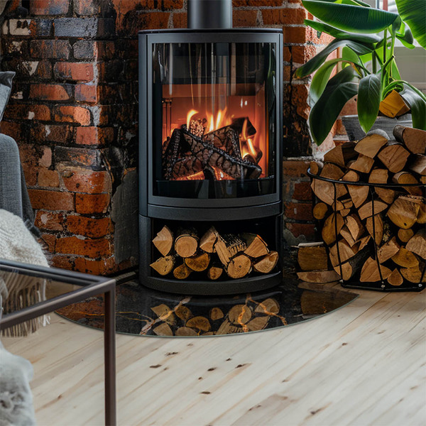 Podstawka pod kominek ćwiartka Marmurowy styl z delikatnymi żyłkami