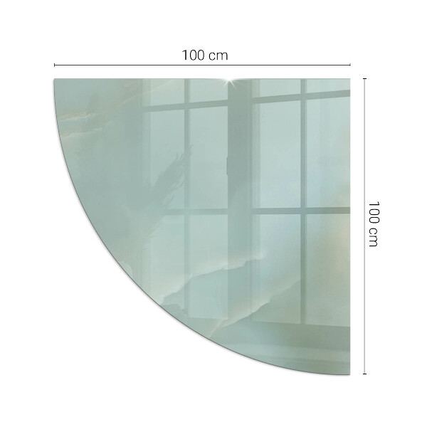 Placa de protección para estufa de cuarto de círculo Motivo de mármol en tonos sutiles.