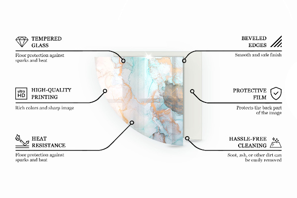 Placa de protección para estufa de cuarto de círculo Color crema claro