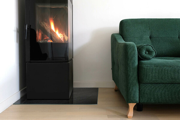 Placa protectora suelo estufa Aspecto de la piedra en bruto