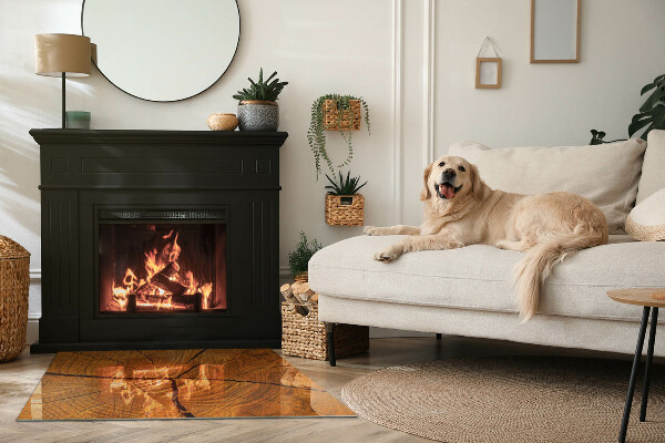 Placa protección suelo estufa Un patrón transversal de madera con veta distintiva