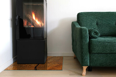 Szyba hartowana pod kominek Wzór przekroju drewna z wyraźnymi słojami