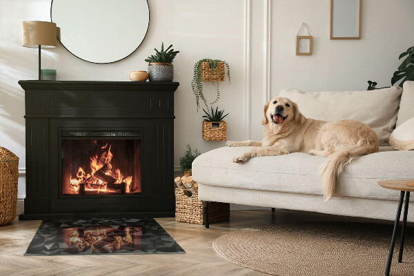 Protector suelo para estufa de leña Patrón geométrico tridimensional