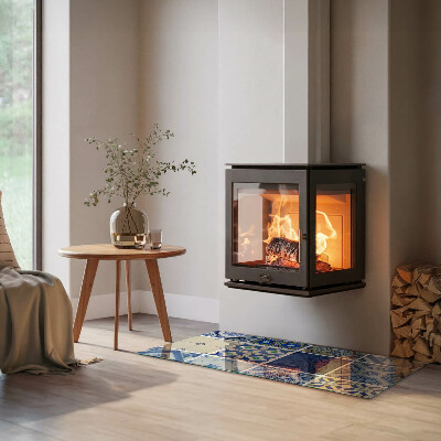 Placa protectora suelo estufa Diseños elegantes inspirados en la cerámica.