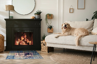 Placa protectora suelo estufa Diseños elegantes inspirados en la cerámica.