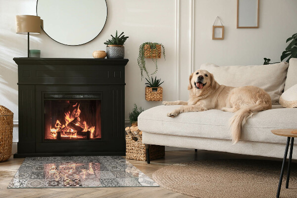 Placa protección suelo estufa Patrones de azulejos con estilo