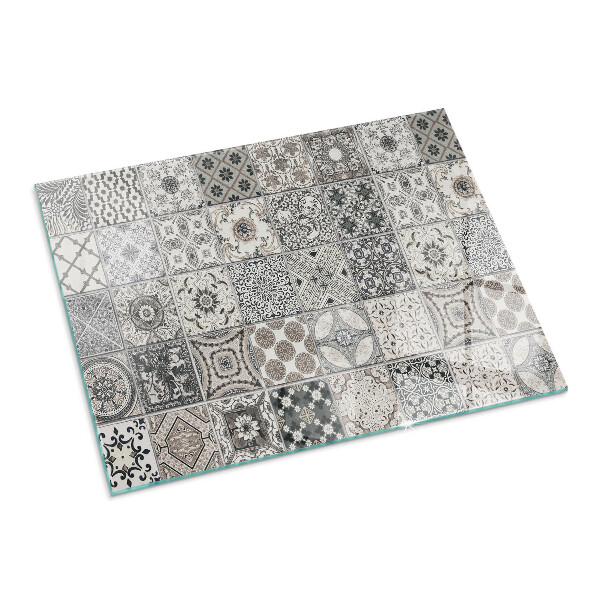 Placa protección suelo estufa Patrones de azulejos con estilo