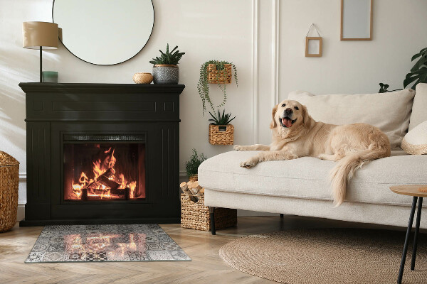 Placa protección suelo estufa Patrones de azulejos con estilo