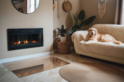 Placa de vidrio para chimenea Madera en estilo natural