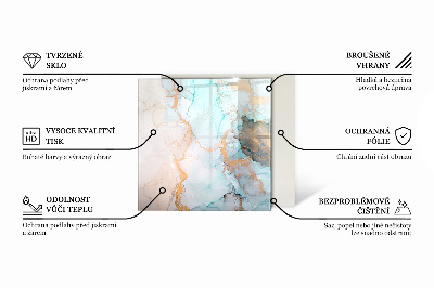 Protector suelo para estufa de leña Estructura de mármol con vetas sutiles.