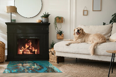 Placa protectora suelo estufa Un motivo expresivo con forma orgánica.