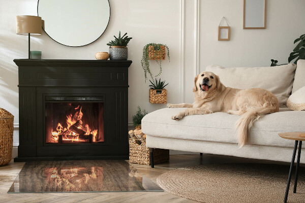 Placa protectora suelo estufa Madera en estilo natural