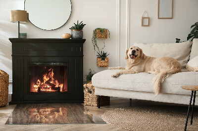 Placa protectora suelo estufa Madera en estilo natural