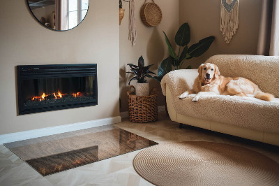 Placa protectora suelo estufa Madera en estilo natural