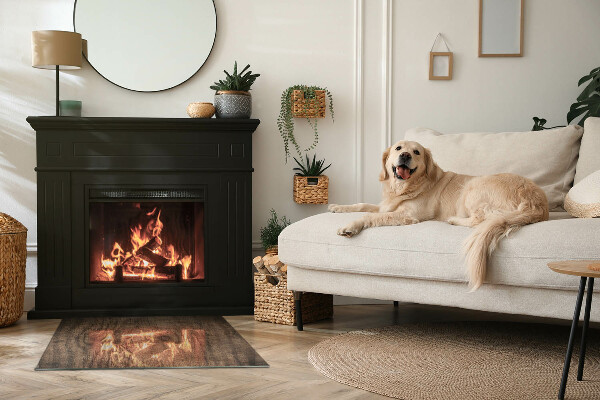 Placa protectora suelo estufa Madera en estilo natural