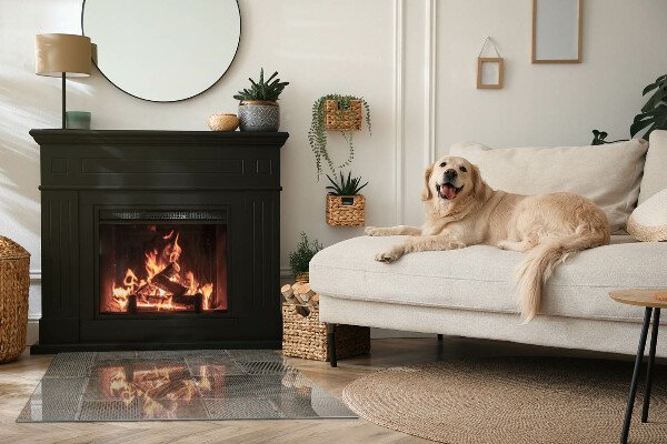 Protector suelo para estufa de leña Diseño de metal perforado