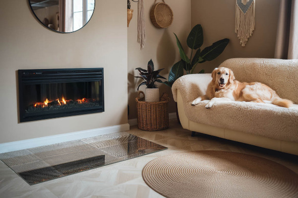 Protector suelo para estufa de leña Diseño de metal perforado