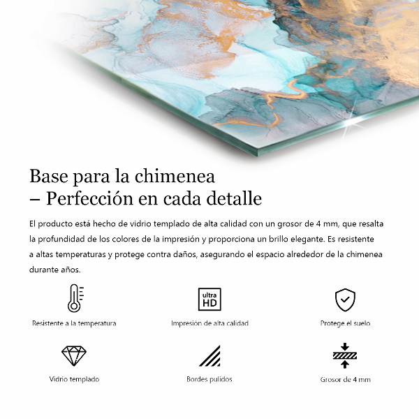 Protector suelo para estufa de leña Disposición de tablas con patrón natural.