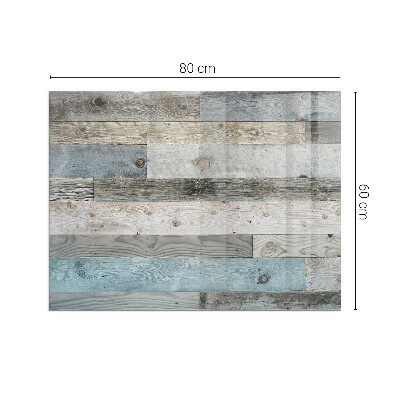 Szyba hartowana pod kominek Różnorodne barwy desek w stylu