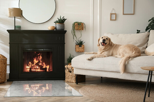 Placa protectora suelo estufa Elegante estructura de mármol en diseño.