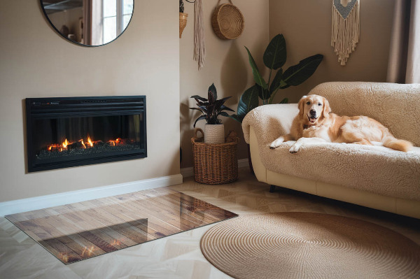 Podkładka pod kominek Wzór deski w harmonijnym układzie