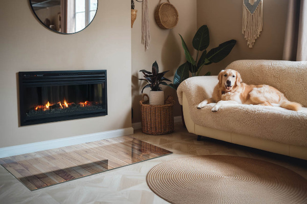 Podkładka pod kominek Wzór deski w harmonijnym układzie