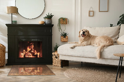 Placa protectora suelo estufa Motivo de óxido en la estructura metálica.