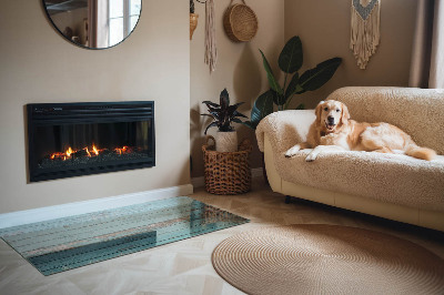 Placa protección suelo estufa Estética rústica de las tablas del producto.