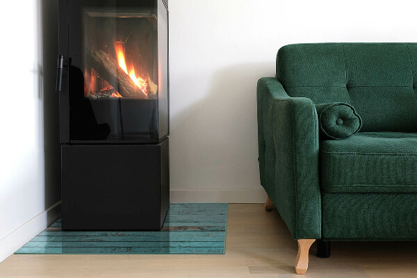 Placa protección suelo estufa Estética rústica de las tablas del producto.