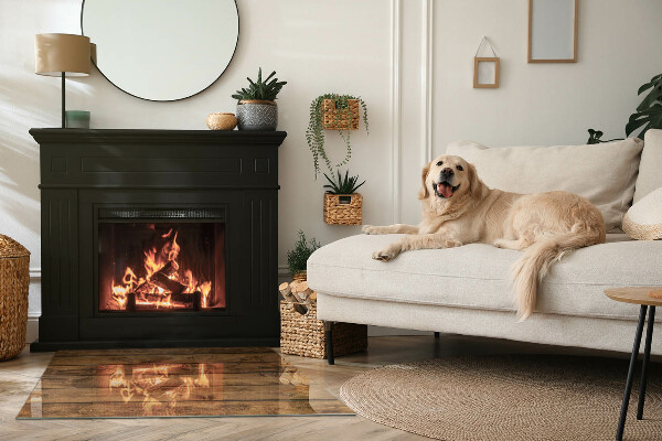 Protector suelo para estufa de leña Patrones de vetas de madera
