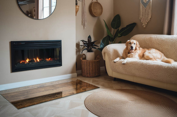 Protector suelo para estufa de leña Patrones de vetas de madera