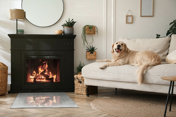 Protector suelo para estufa de leña Textura de hormigón en estilo industrial.