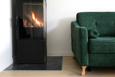 Placa de vidrio para chimenea Diseño con acabado de piedra