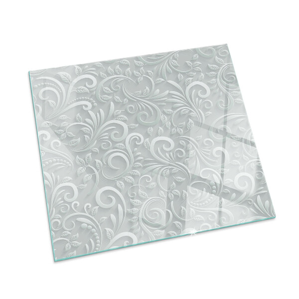 Szyba hartowana pod kominek Wyrafinowany design roślinny