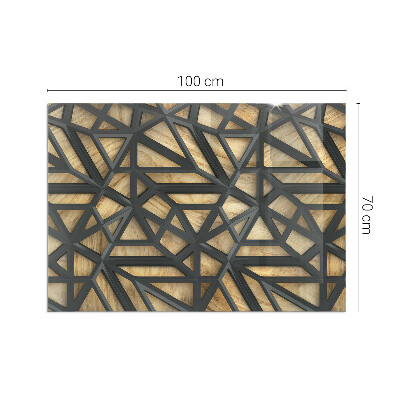 Placa protectora suelo estufa Patrones geométricos con fondo de madera.