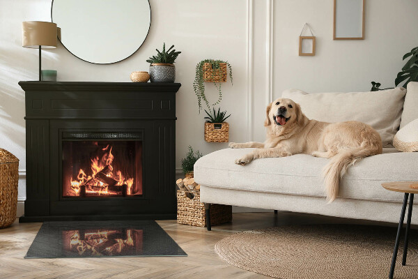 Placa de vidrio para chimenea Patrón de pavimento de piedra