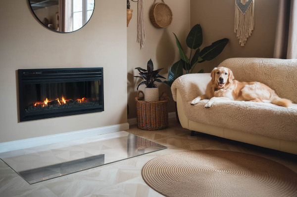 Placa protectora suelo estufa Diseño abstracto en formas