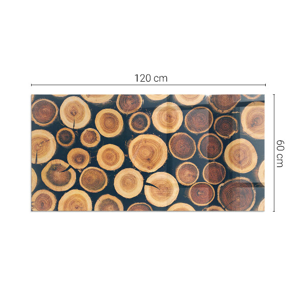 Protector suelo para estufa de leña Una caja con un motivo de madera dentada.