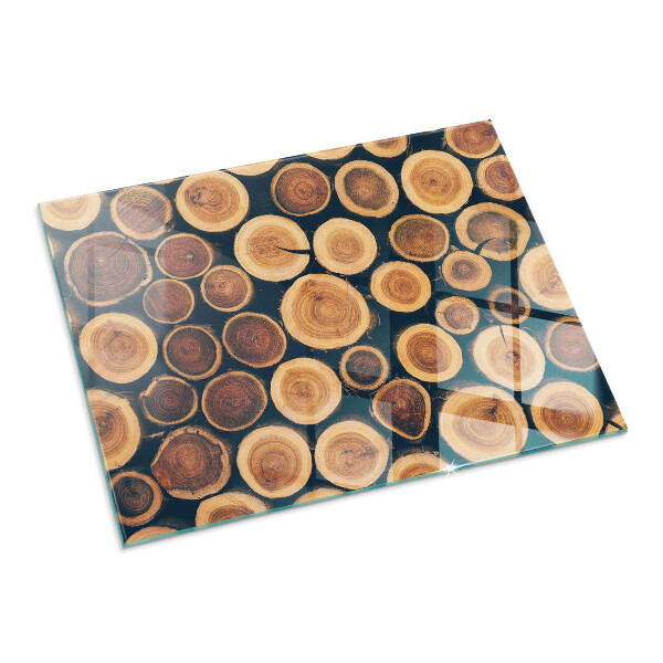 Protector suelo para estufa de leña Una caja con un motivo de madera dentada.