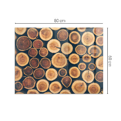 Protector suelo para estufa de leña Una caja con un motivo de madera dentada.